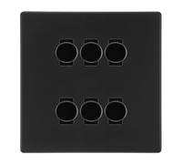 BG Matt Black Screwless Flat Plate 6 Gang Trailing Edge LED Dimmer Light Switch 2 Way Custom Switch