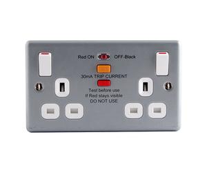 BG MC522RCD Metal Clad 13A 2G SP RCD Protection Switched Socket