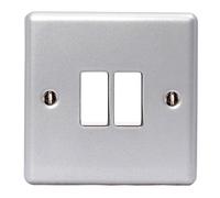 Masterplug Light Switch MC542-01 Metal-Clad 2-Gang 2-Way 10AX Grey Industrial