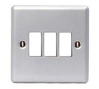 BG MC543 Metal Clad 20A 16AX 2 Way Triple Light Switch