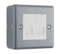 BG MC5RJ452 Metal Clad | 2 Gang RJ45 Ethernet Socket