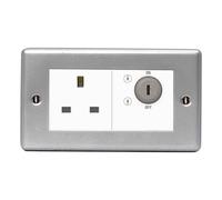 BG MC5SKYSWSW Metal Clad 13A DP Key Controlled Socket + White Insert