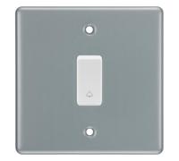 BG Metal Clad 1 Gang Bell Push Switch - Retractable with Bell Symbol