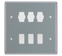 BG Metal Clad 6 Gang Light Switch 3x LED Dimmer 3x 2 Way Custom Switch