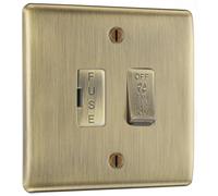 BG NAB15F Flatplate Screwless Triple Pole Fused Fan Isolator Switch 10A - Antique Brass