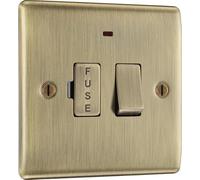 BG NAB52 Nexus Metal | Antique Brass | 13A | Neon Switched Fused Spur Unit