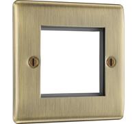 BG NABEMS2 Nexus Metal Twin Euro Module Faceplate - Antique Brass