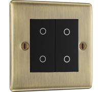 BG NABTDM2B-K Nexus Metal 2-Way Master 200W Double Touch Dimmer Switch - Antique Brass (Black)