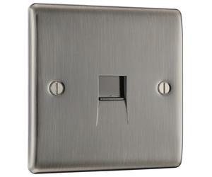 BG NBIBTS1 Nexus Metal Slave Telephone Socket - Brushed Iridium