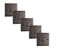 BG NBN12x5 Nexus Metal 20A 16AX 2 Way Single Light Switch - Black Nickel (5 Pack)