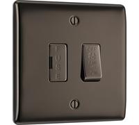 BG NBN15F Nexus Metal Triple Pole Fused Fan Isolator Switch 10A - Black Nickel