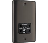 BG NBN20B Nexus Metal Dual Voltage Shaver Socket - Black Nickel
