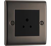 BG NBN28B Nexus Metal Unswitched Round Pin Socket 2A - Black Insert - Black Nickel