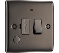 BG NBN53 Nexus Metal Switched Spur + Neon + Cable Outlet - Black Nickel