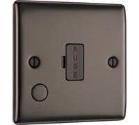 BG NBN55 Nexus Metal Unswitched Spur + Cable Outlet - Black Nickel