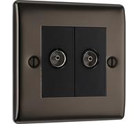 BG NBN66 Nexus Metal Diplex TV/FM Socket - Black Nickel