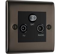 BG NBN67 Nexus Metal Triplex TV/FM/Sat Socket - Black Nickel