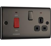 BG NBN70B Nexus Metal DP Cooker Unit + Socket & Neon - Black Insert - Black Nickel