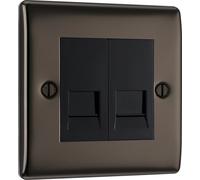 BG NBNBTM2 Nexus Metal Double Master Telephone Socket - Black Nickel
