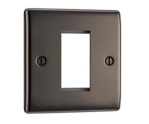 BG NBNEMS1 Nexus Metal Single Euro Module Faceplate - Black Nickel
