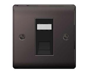 BG NBNRJ451 Nexus Metal RJ45 Single Data Outlet Socket - Black Nickel