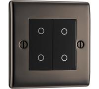 BG NBNTDS2B-K Nexus Metal 2-Way Secondary 200W Double Touch Dimmer Switch - Black Nickel (Black)