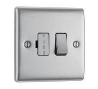 BG NBS50 Nexus Metal Switched Spur 13A - Brushed Steel