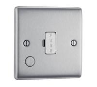 BG NBS55 Nexus Metal Unswitched Spur + Cable Outlet - Brushed Steel