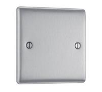 BG NBS94 Nexus Metal Single Blanking Plate - Brushed Steel