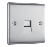 BG NBSBTS1 Nexus Metal Slave Telephone Socket - Brushed Steel