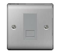 BG NBSRJ111 Nexus Metal RJ11 Single Data Outlet Socket - Brushed Steel