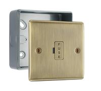 BG Nexus Antique Brass 13A Unswitched Fused Spur Unit with Surface Pattress Back Box