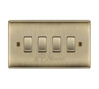 BG Nexus Antique Brass 4 Gang Switch 1x Intermediate 3x 1 or 2 Way Custom Grid