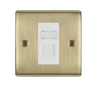 BG Nexus Antique Brass Single 1 Gang RJ45 Data Socket White Insert NABRJ451W