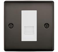 BG Nexus Black Nickel Single RJ11 Telephone Socket NBNRJ111 - White Insert