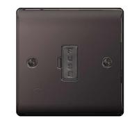 BG NBN55 Nexus Metal Unswitched Spur + Cable Outlet - Black Nickel