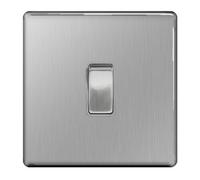 BG Nexus Brushed Steel Screwless Intermediate Switch FBS13