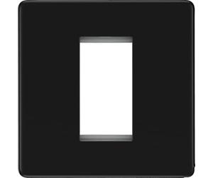 BG Nexus FFBEMS1 Flatplate Screwless Matt Black Square 1 Gang Euro Module Front Plate 1 Module
