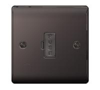 BG Nexus Metal 13A Unswitched FCU With Cable Outlet Black Nickel