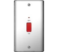 BG Nexus Metal 45A Dp Switch with Neon Double Plate Chrome, Polished Chrome