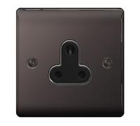BG Nexus Metal Black Nickel 1 Gang Plug Socket Black Insert 5A - NBN29B