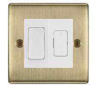 BG Nexus Metal Antique Brass 20A Intermediate Switch with 13A Fused Spur Plate - White Insert