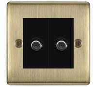 BG Nexus Metal Antique Brass Double Satellite Socket NAB642B