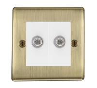 BG Nexus Metal Antique Brass Double Satellite Socket NAB642W