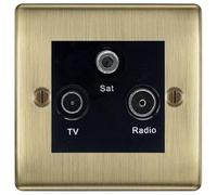 BG Nexus Metal Antique Brass TV/FM/SAT Socket NAB67B