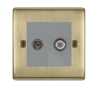 BG Nexus Metal Antique Brass TV & Satellite Socket NAB65G