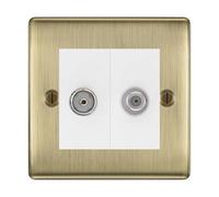 BG Nexus Metal Antique Brass TV & Satellite Socket NAB65W