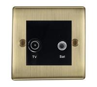 BG Nexus Metal Antique Brass TV & Satellite Socket NABTVSATB