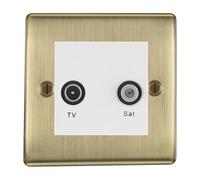 BG Nexus Metal Antique Brass TV & Satellite Socket NABTVSATW