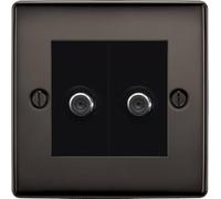 BG Nexus Metal Black Nickel Double Satellite Socket NBN642B
